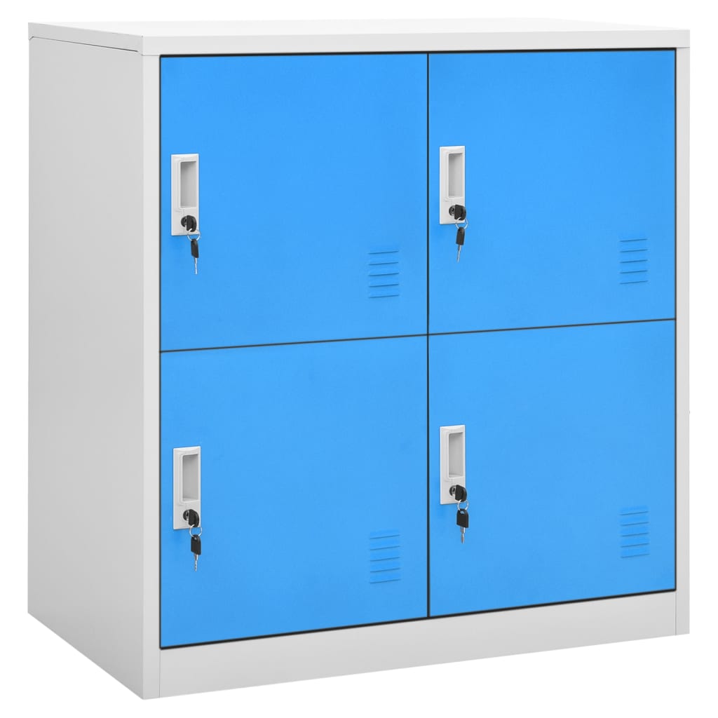 Locker Cabinets 5 pcs Light Grey and Blue 90x45x92.5 cm Steel