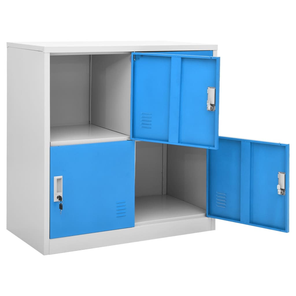 Locker Cabinets 5 pcs Light Grey and Blue 90x45x92.5 cm Steel