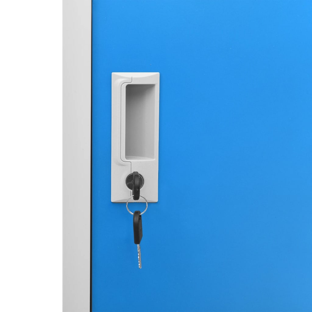 Locker Cabinets 5 pcs Light Grey and Blue 90x45x92.5 cm Steel