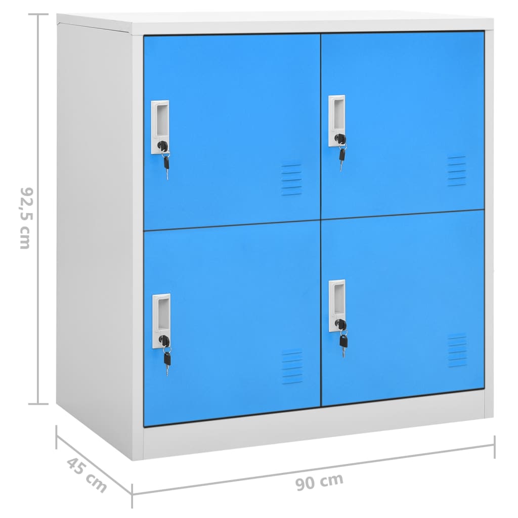 Locker Cabinets 5 pcs Light Grey and Blue 90x45x92.5 cm Steel
