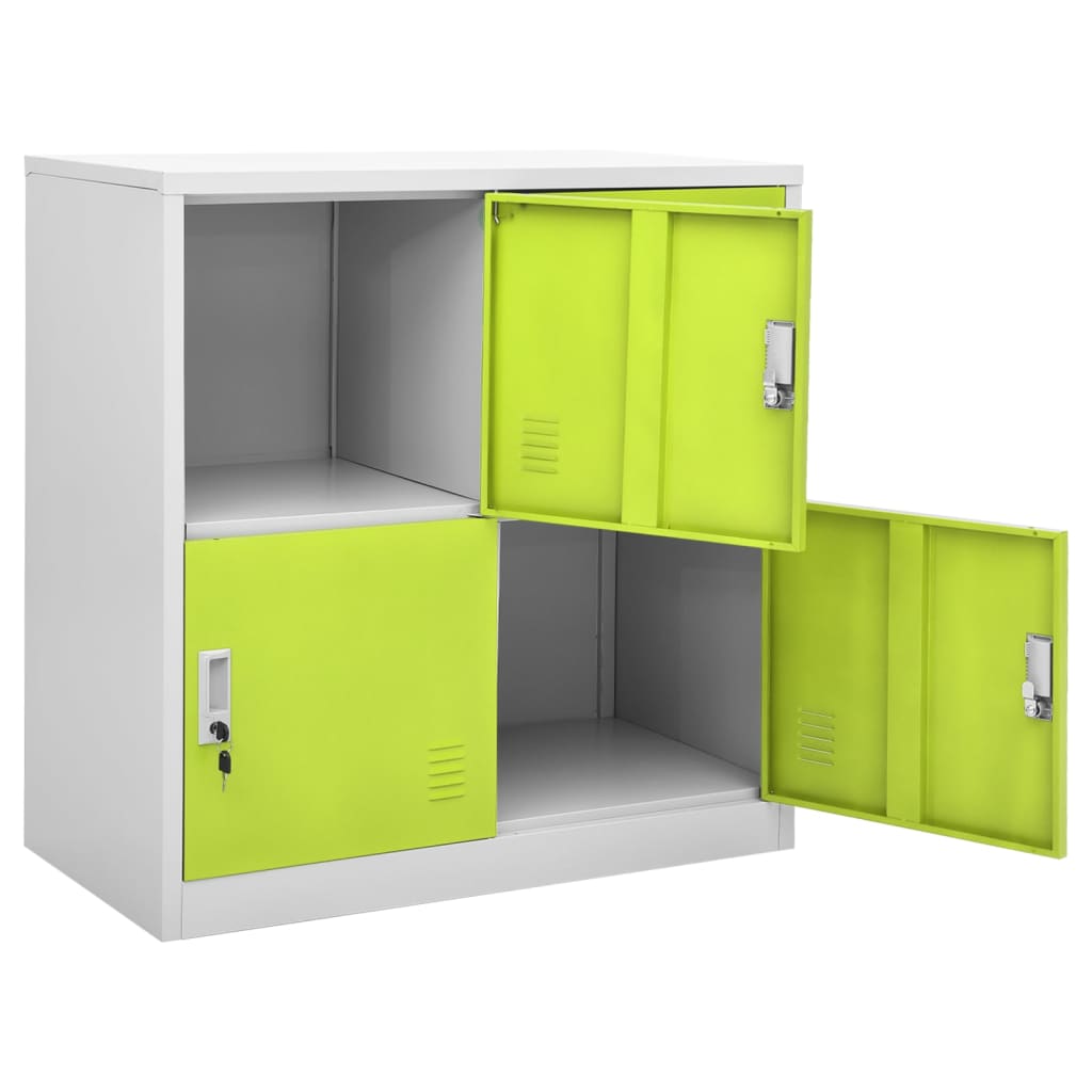 Locker Cabinets 5 pcs Light Grey and Green 90x45x92.5 cm Steel