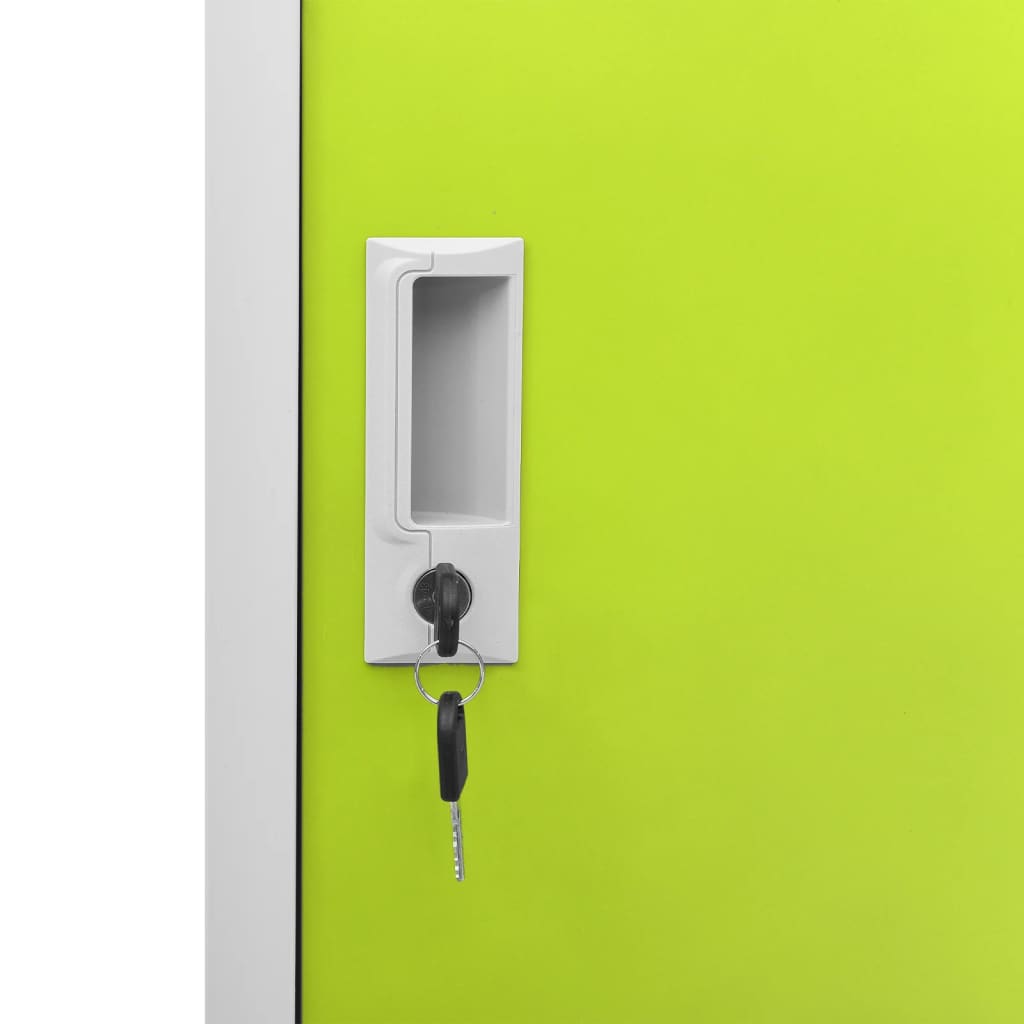 Locker Cabinets 5 pcs Light Grey and Green 90x45x92.5 cm Steel