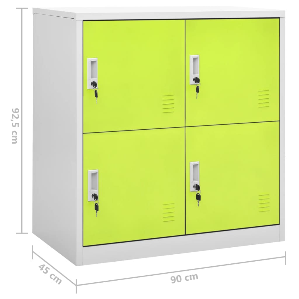 Locker Cabinets 5 pcs Light Grey and Green 90x45x92.5 cm Steel