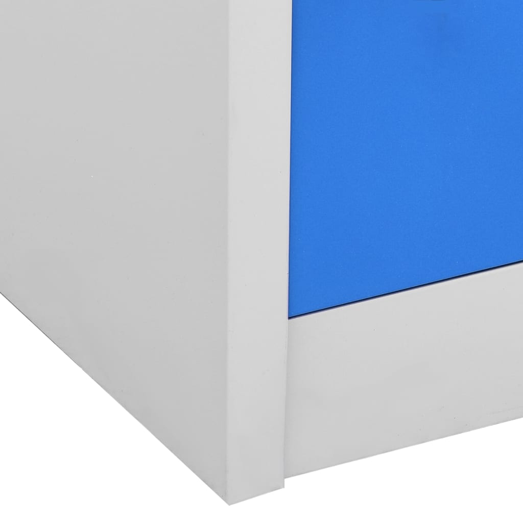 Locker Cabinet | Set of 2 | Light grey and blue | Steel | Medium