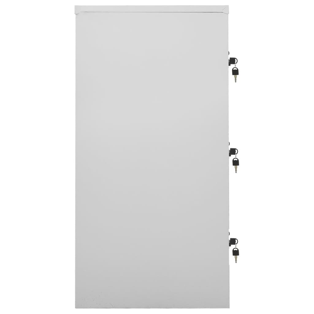 Locker Cabinets 2 pcs Light Grey and Red 90x45x92.5 cm Steel