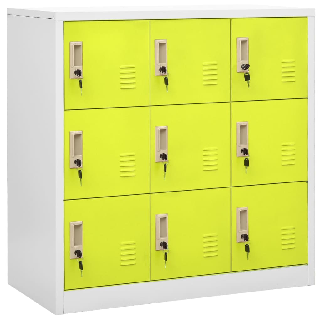 Locker Cabinets 2 pcs Light Grey and Green 90x45x92.5 cm Steel