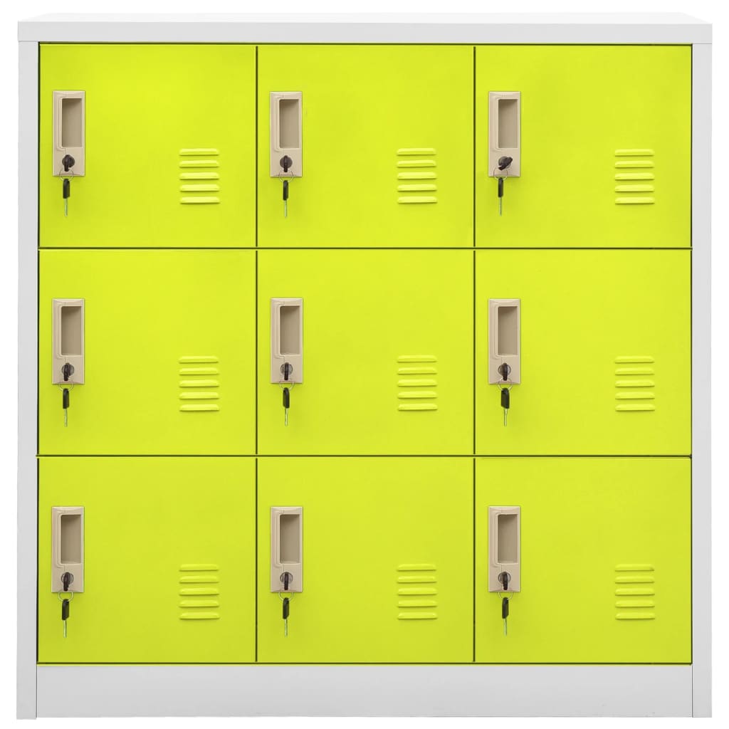Locker Cabinets 2 pcs Light Grey and Green 90x45x92.5 cm Steel
