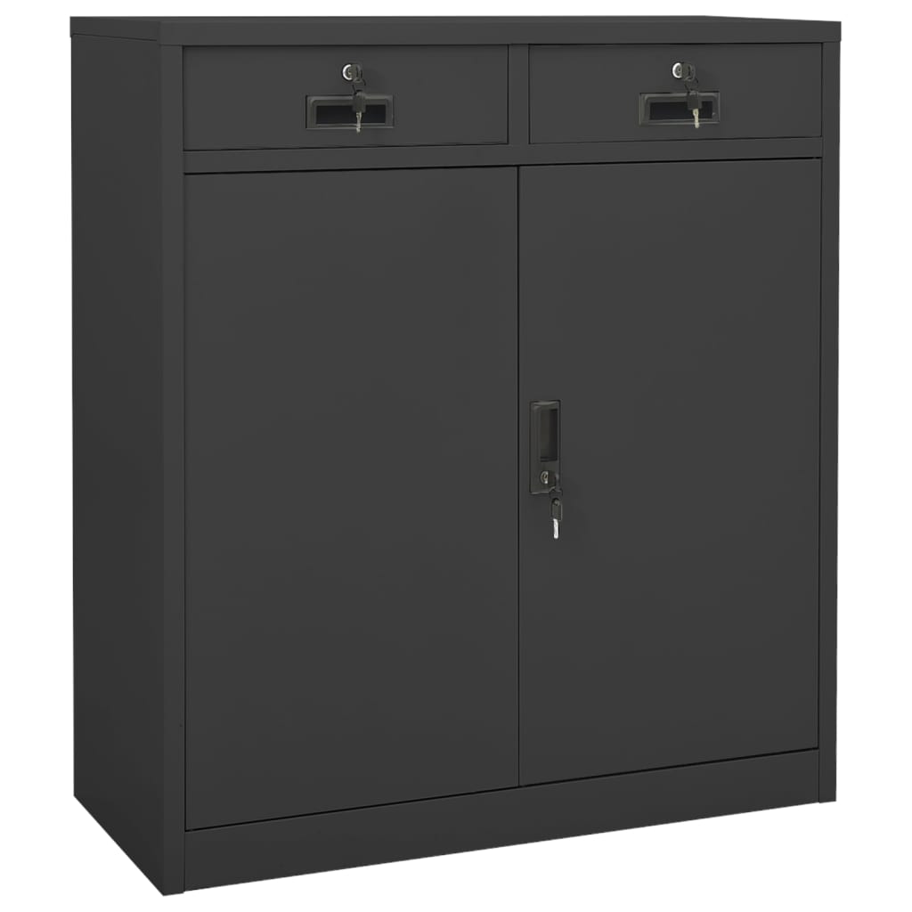 vidaXL Office Cabinet with Planter Box Anthracite 90x40x125 cm Steel