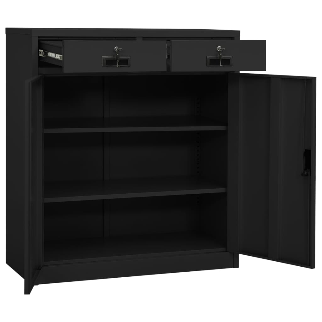 vidaXL Office Cabinet with Planter Box Anthracite 90x40x125 cm Steel