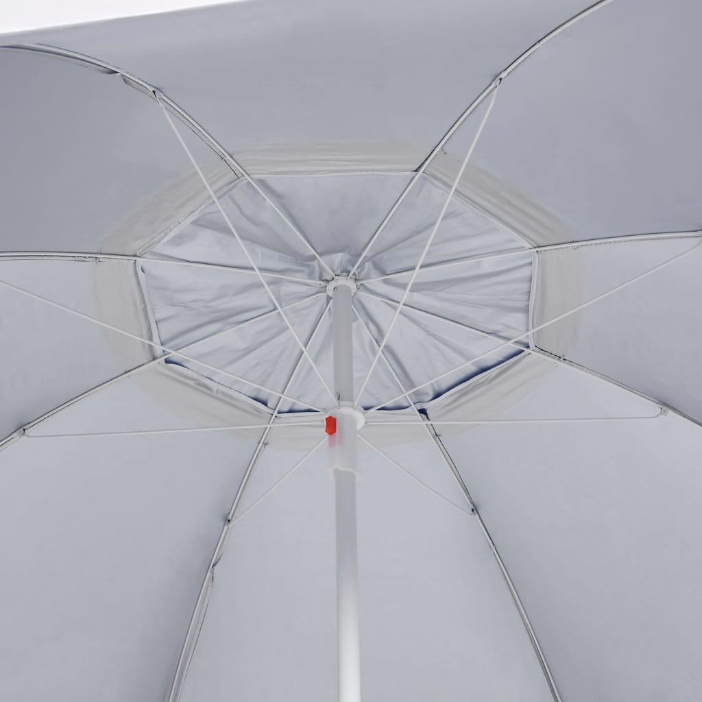 vidaXL Beach Parasol with Side Walls Blue 215 cm