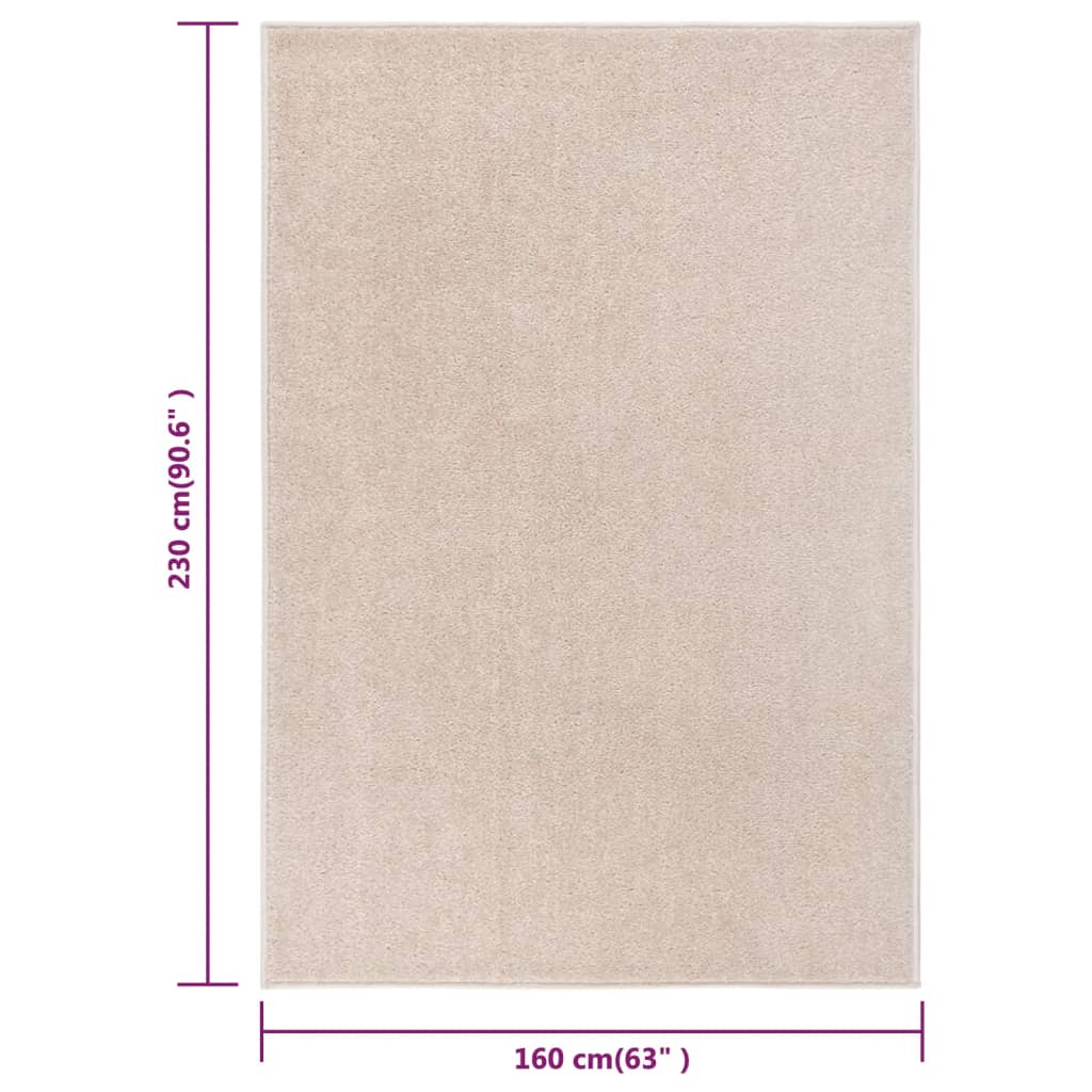 vidaXL Rug Short Pile 160x230 cm Dark Beige