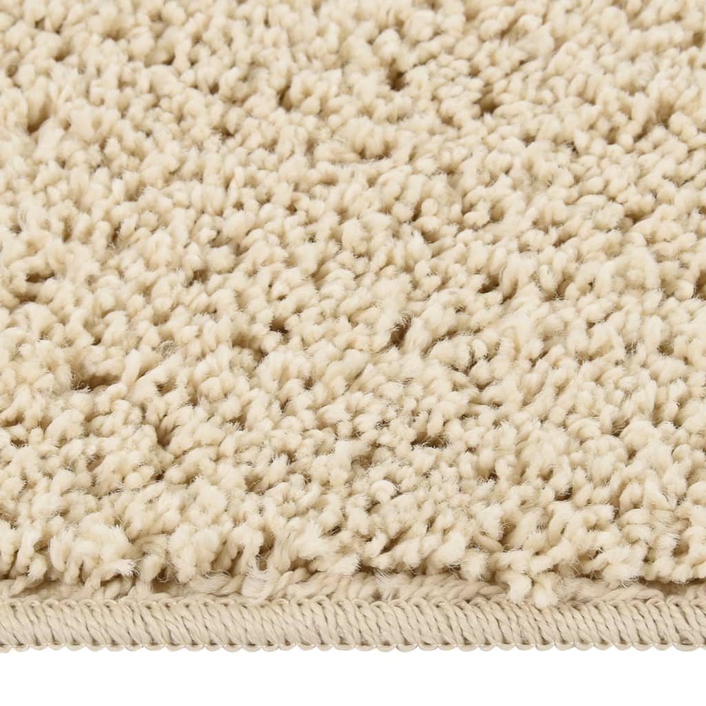 Shaggy Rug Cream 140x200 cm Anti Slip