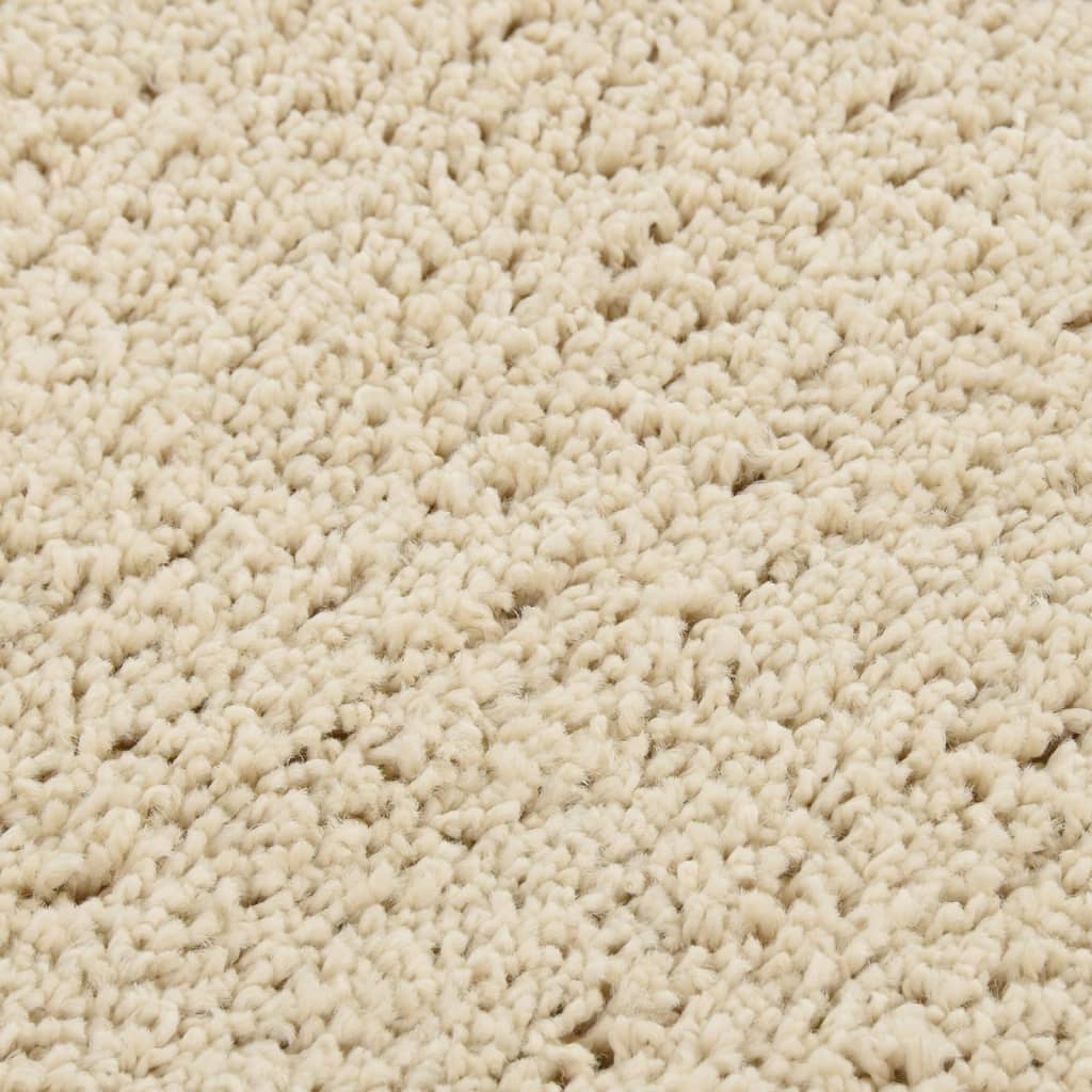 Shaggy Rug Cream 140x200 cm Anti Slip