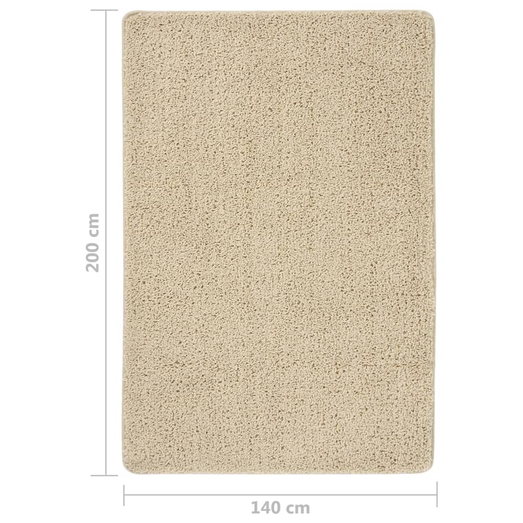 Shaggy Rug Cream 140x200 cm Anti Slip
