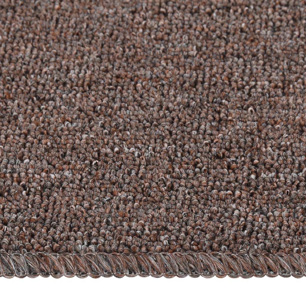 Anti Slip Stair Mats 15 pcs 75x20 cm Brown Rectangular