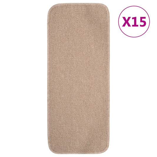 Stair Mat | Set of 15 | Beige | 100% Polypropylene | 60x25 cm | Stair Mat