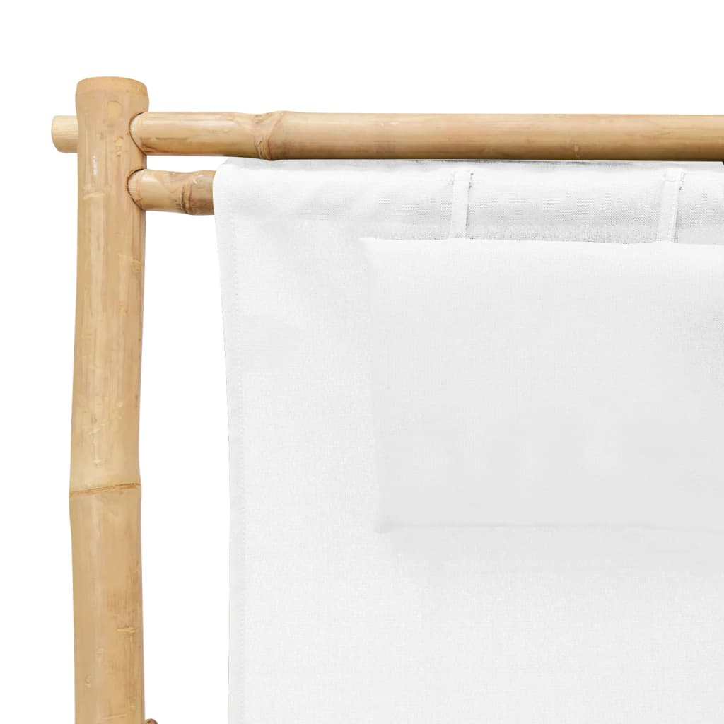 Deck Chair | Cream White | Bamboo, Canvas (100% Polyester) | Standard