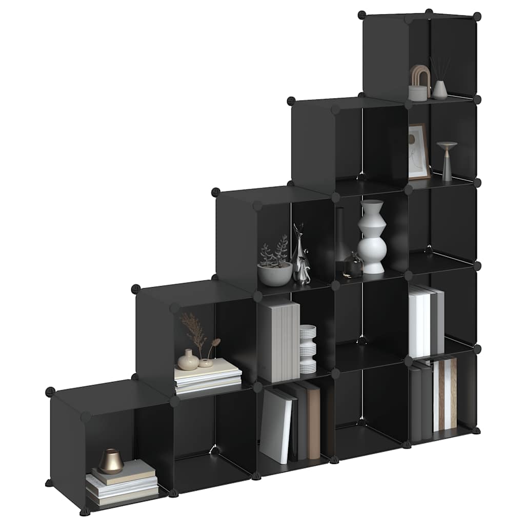Storage Cube Organiser | Black | PP Plastic | 155 x 32 x 153.5 cm