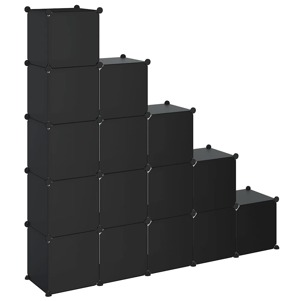 Storage Cube Organiser | Black | PP Plastic | 155 x 32 x 153.5 cm