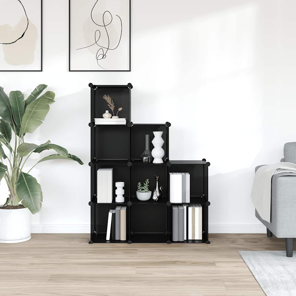 Storage Cube Organiser | Black | PP Plastic, Steel | Medium | Lightweight