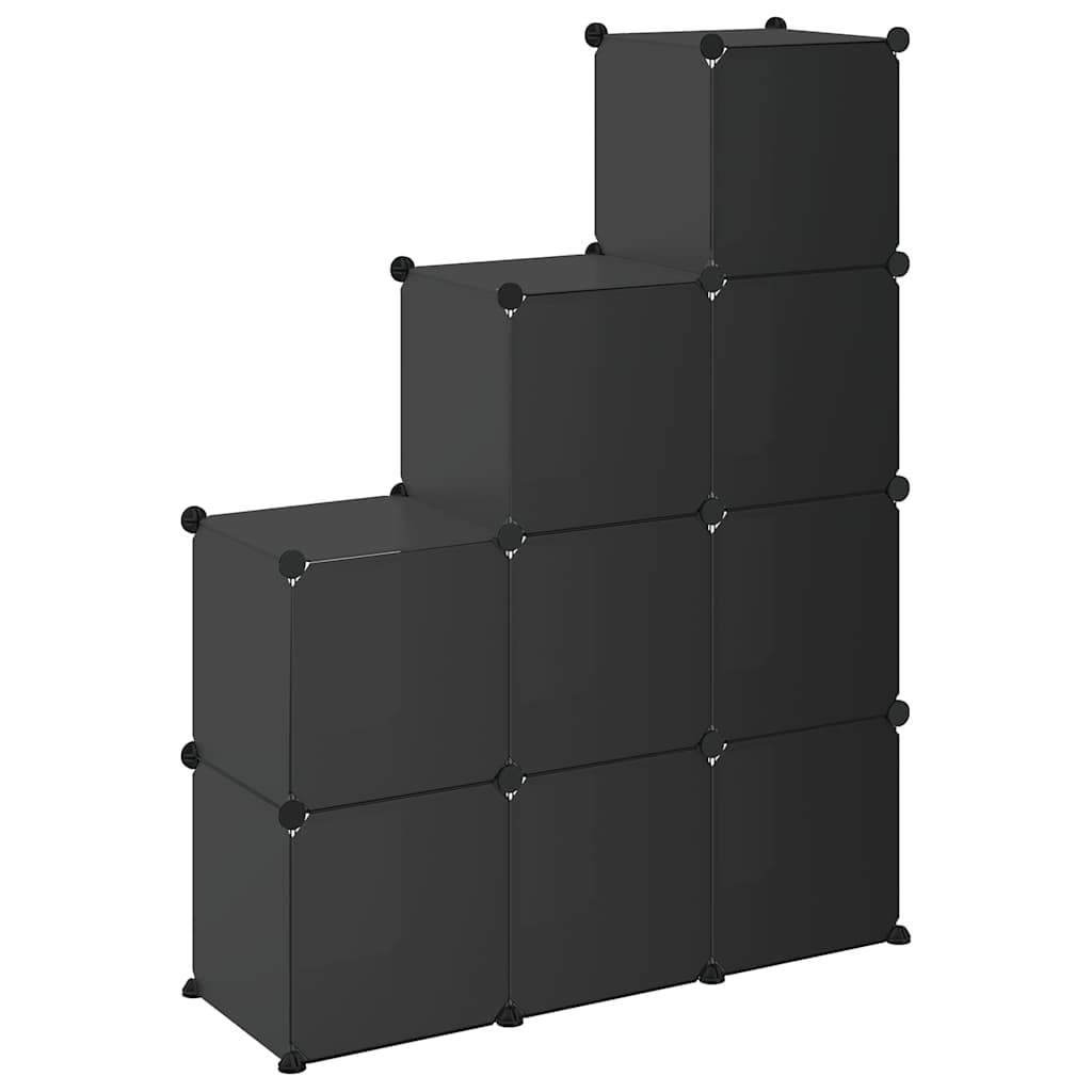 Storage Cube Organiser | Black | PP Plastic, Steel | Medium | Lightweight