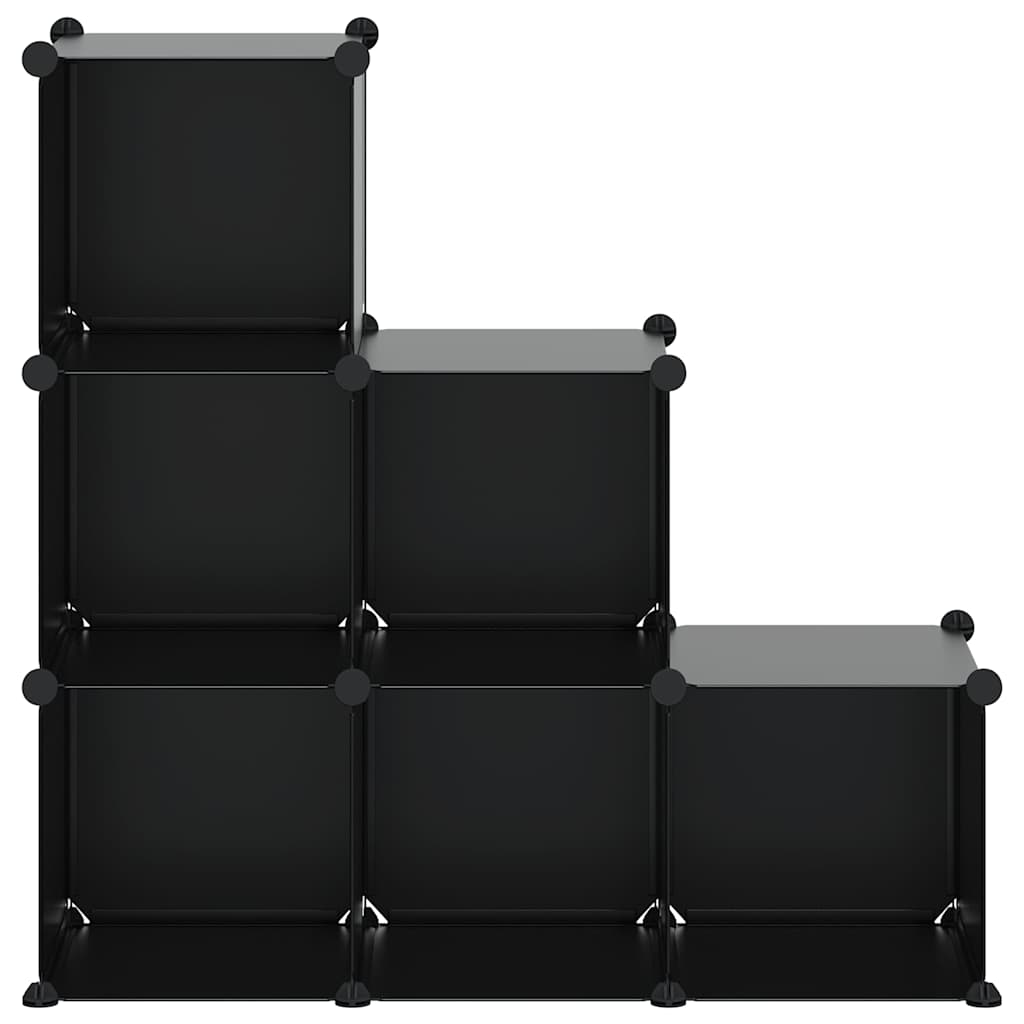 Storage Cube Organiser | Black | PP Plastic, Steel | Medium | Stackable