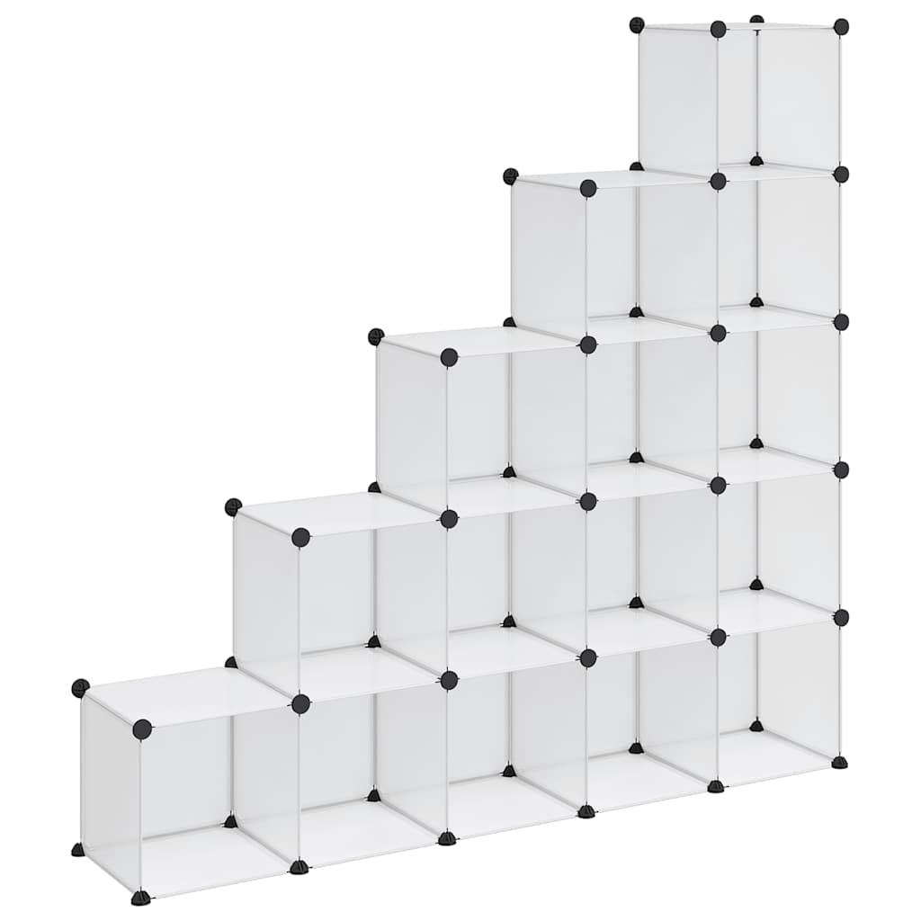 Storage Cube Organiser with 15 Cubes Transparent PP