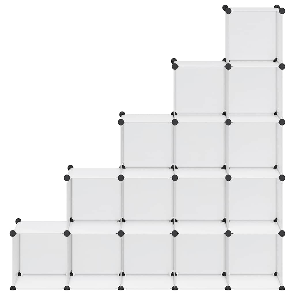 Storage Cube Organiser with 15 Cubes Transparent PP