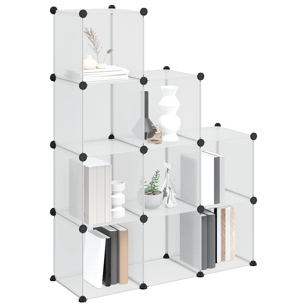 Storage Cube Organiser with 9 Cubes Transparent PP