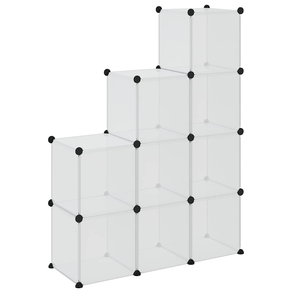 Storage Cube Organiser with 9 Cubes Transparent PP