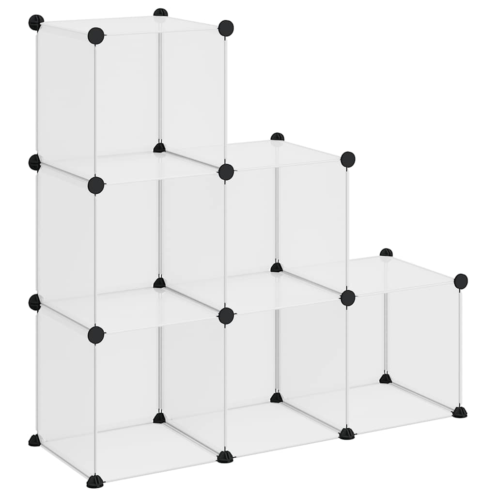Storage Cube Organiser with 6 Cubes Transparent PP