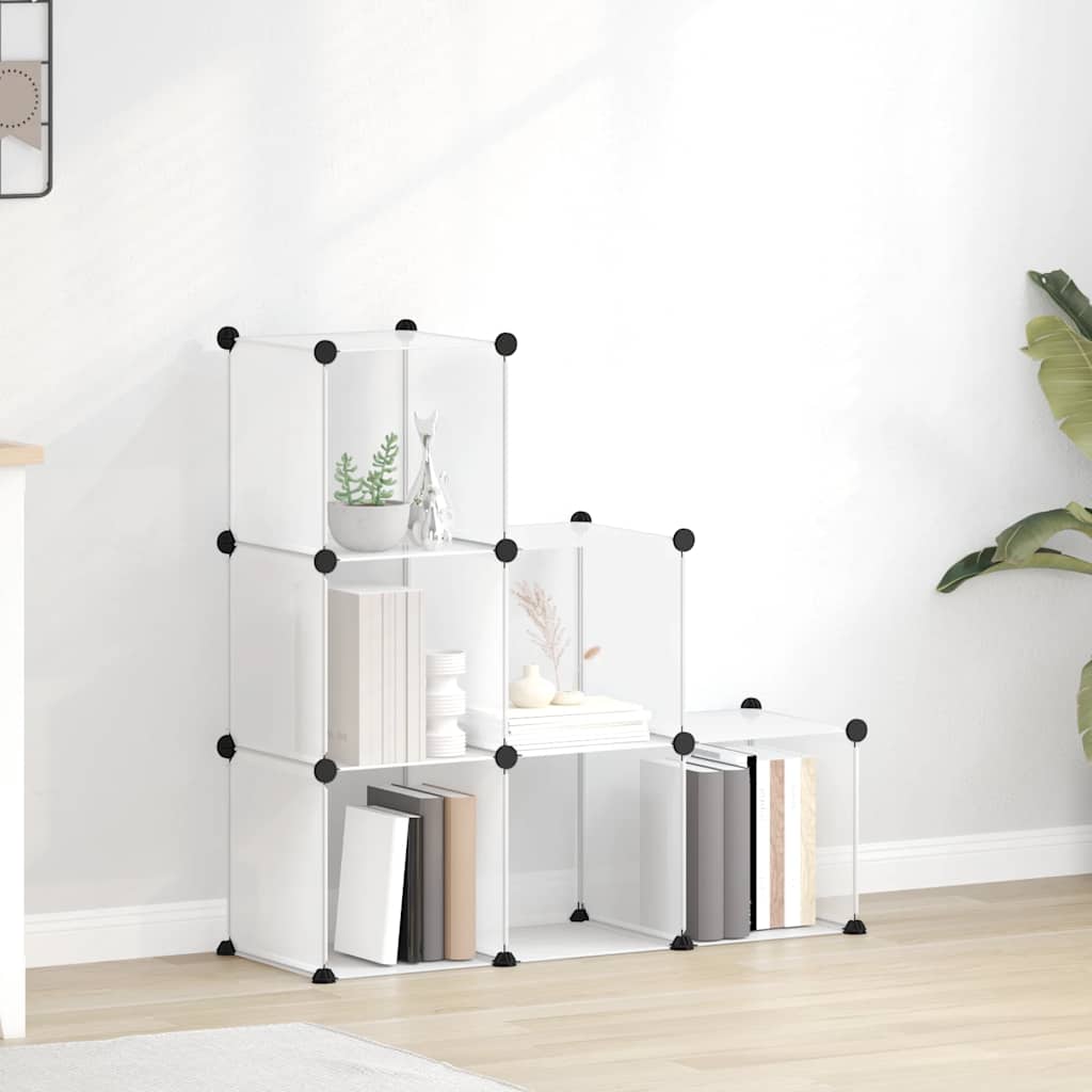 Storage Cube Organiser with 6 Cubes Transparent PP