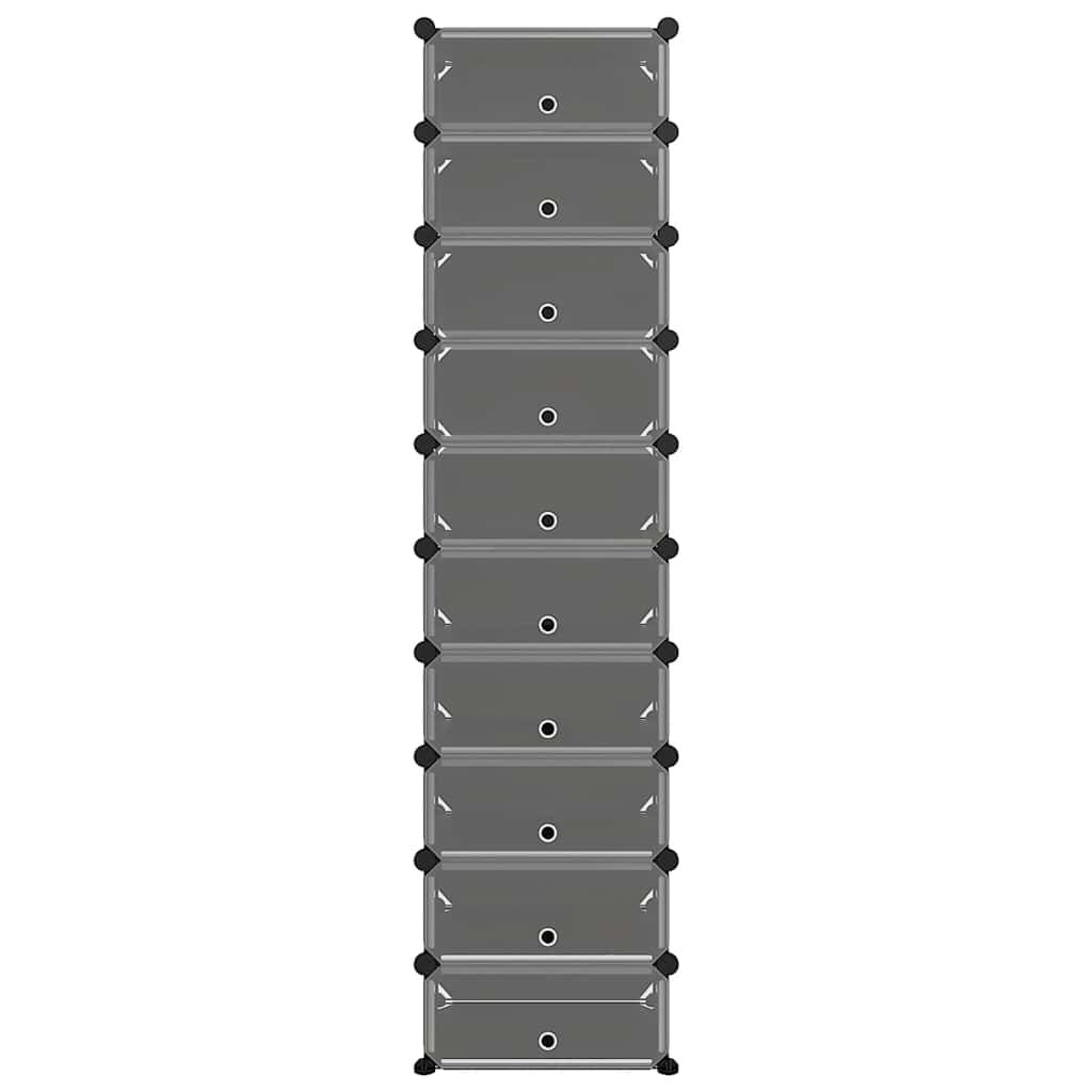 Shoe Rack | Black | Polypropylene, Steel | Tall | Shoe Rack | Rectangular