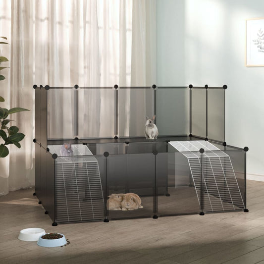 vidaXL Small Animal Cage Black 143x107x93 cm PP and Steel