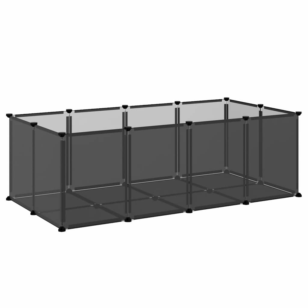 Small Animal Cage Black 144x74x46.5 cm PP and Steel