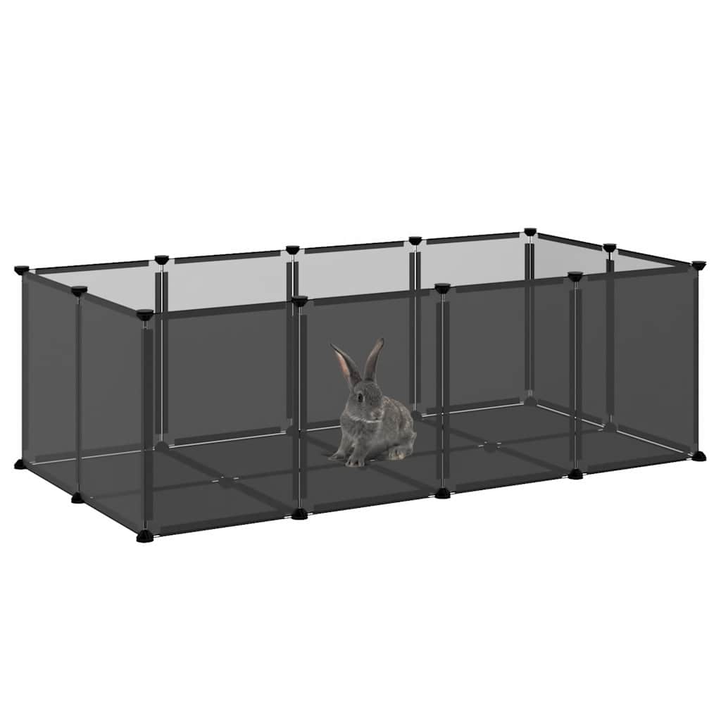 Small Animal Cage Black 144x74x46.5 cm PP and Steel
