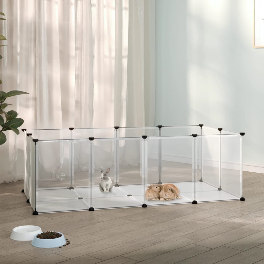 vidaXL Small Animal Cage Transparent 144x74x46.5 cm PP and Steel