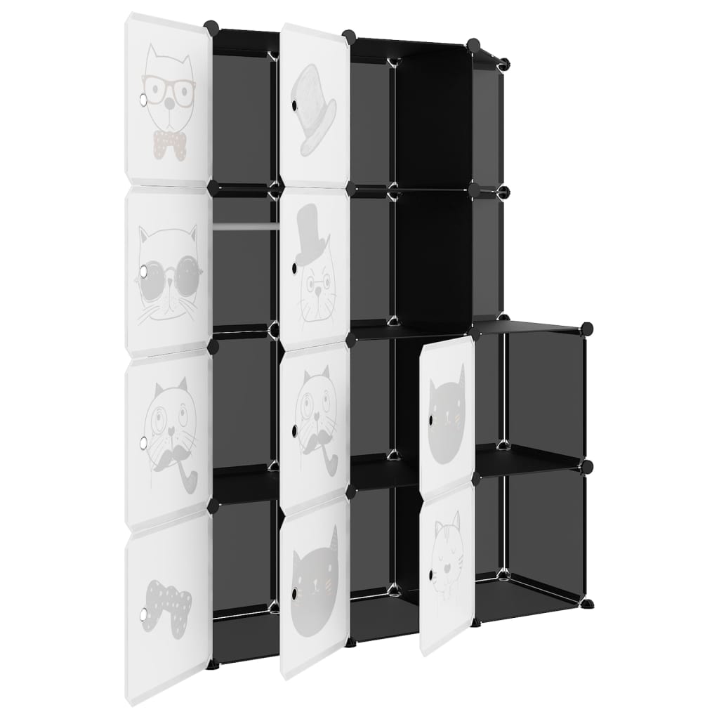 Storage Cabinet | Black | Polypropylene (PP) and Steel | Large | Modular
