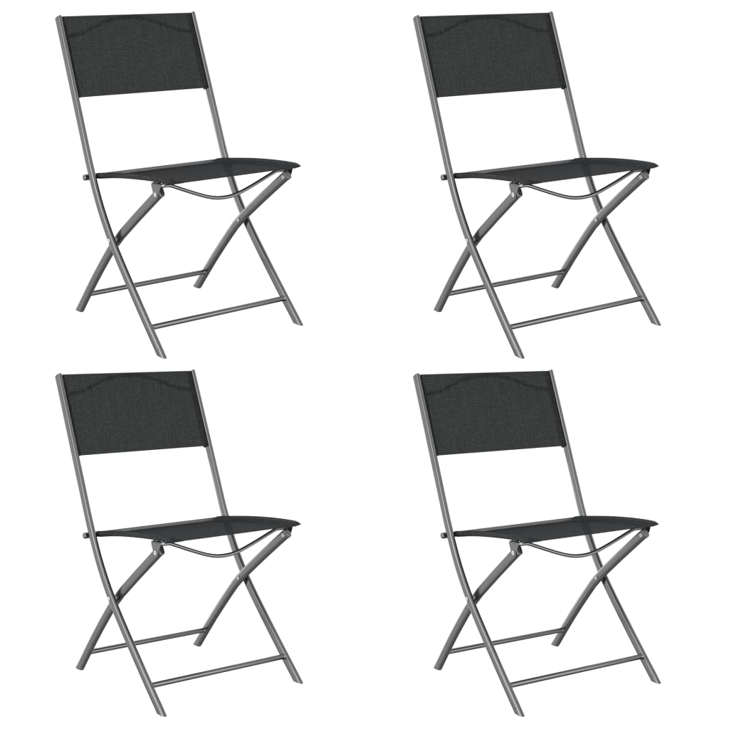 Folding Outdoor Chair | Set of 4 | Black