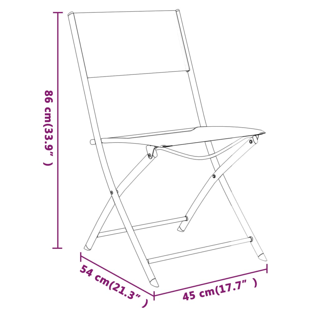 Folding Outdoor Chair | Set of 4 | Black