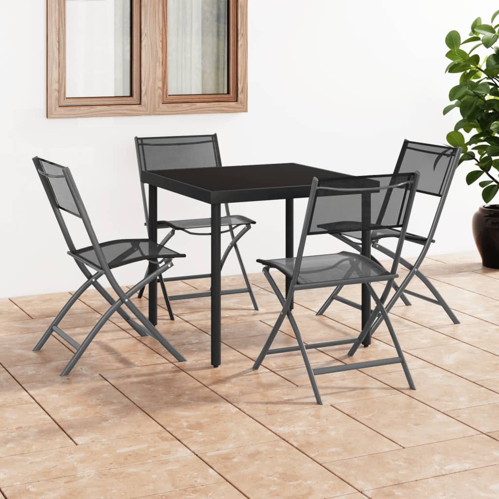 Folding Outdoor Chair | Set of 4 | Black