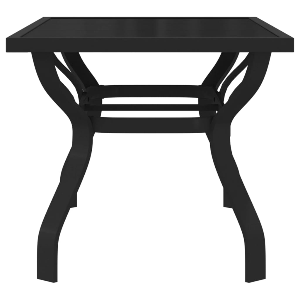 vidaXL Garden Table Black 140x70x70 cm Steel and Glass