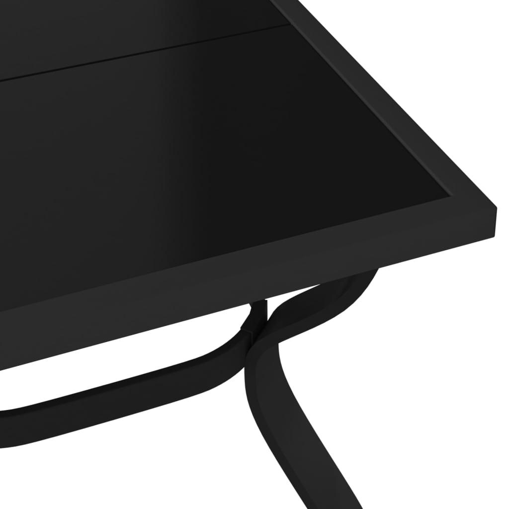 vidaXL Garden Table Black 140x70x70 cm Steel and Glass