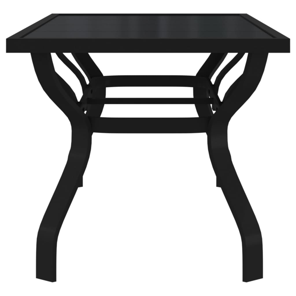 vidaXL Garden Table Black 180x80x70 cm Steel and Glass