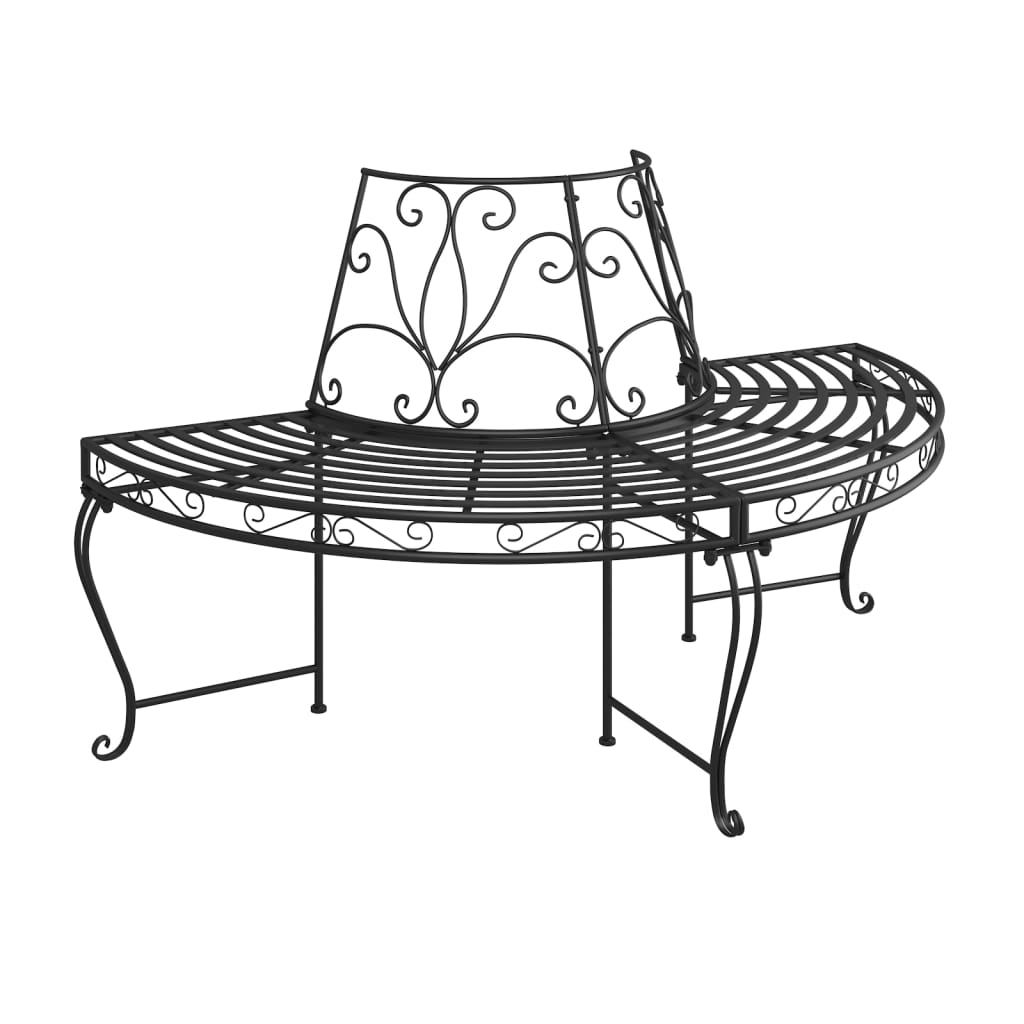 Tree Bench | Set of 2 | Black | Steel | Medium | Durable