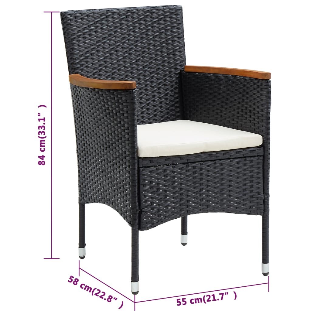 Garden Dining Set | Black, Cream White