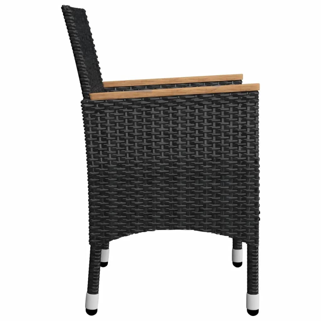 Garden Dining Set | Black | Solid acacia wood | 5 Piece