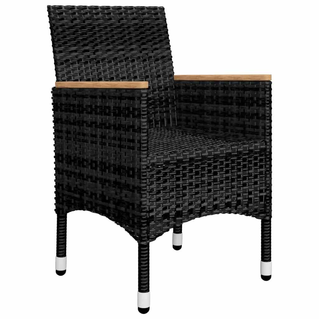 Garden Dining Set | Black | Solid acacia wood | Large | Durable