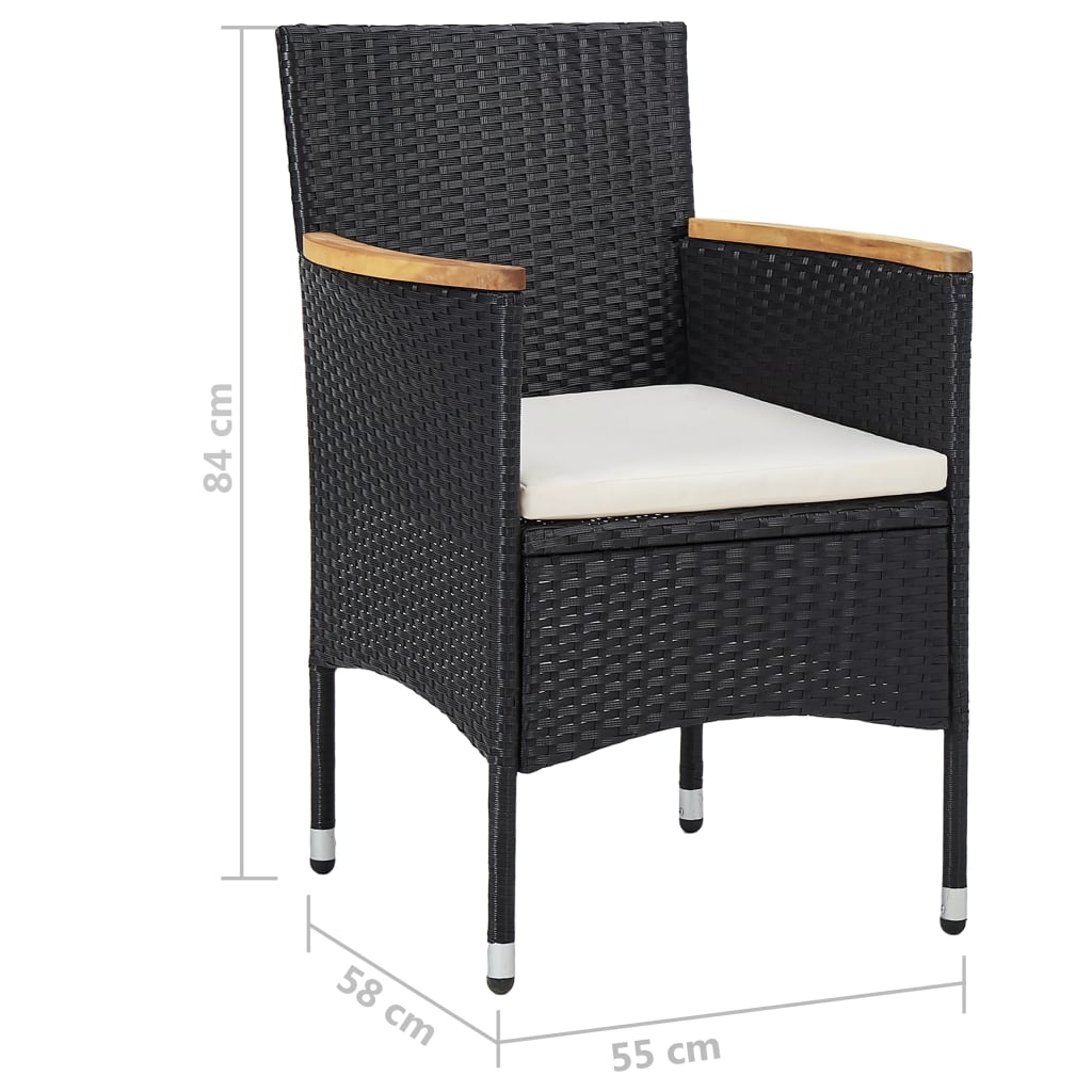 Garden Dining Set | Black, Cream White
