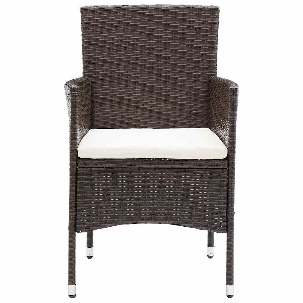 Garden Dining Set | Brown | Poly rattan | Large | Stackable